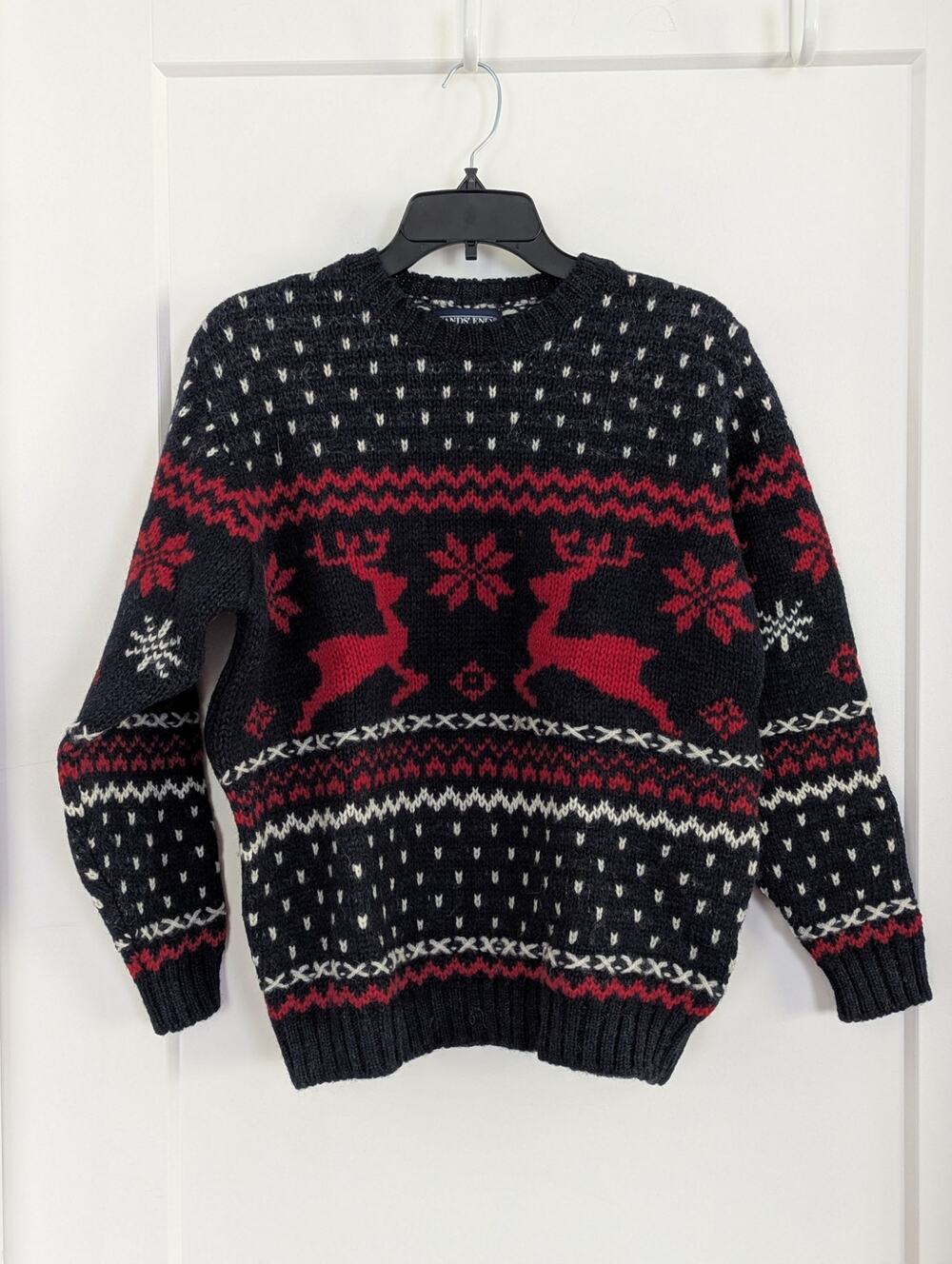 VTG Lands End 100% Wool Sweater Womens S Reindeer Nordic Scotland NEW IN BAG